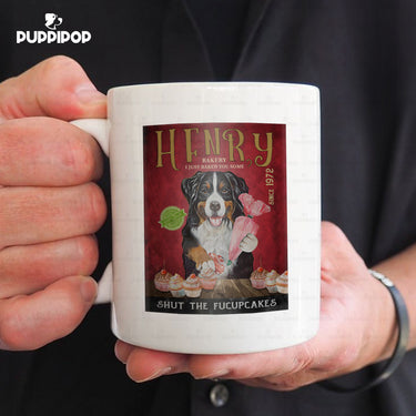 Custom Dog Mug - Personalized Shut The Fucupcakes Gift For Dad - White Mug